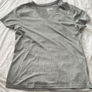 Nike Women's Heather Gray V-Neck Tee